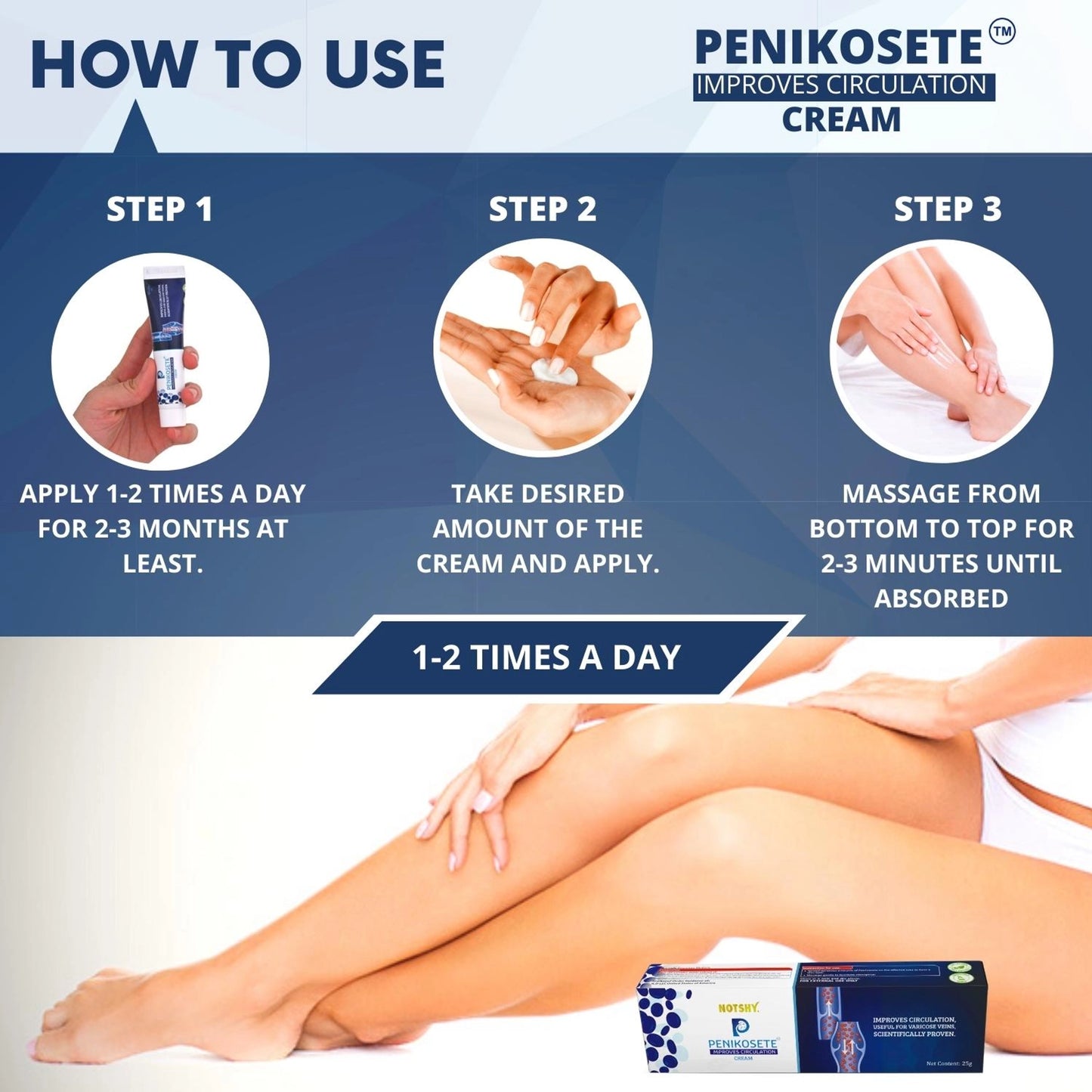 PENIKOSETE Ayurvedic Cream |Natural Solution for Management of Varicose Veins, Spider Veins & Varicocele | Buy 1 or Special Deal 2+1 FREE Pack |