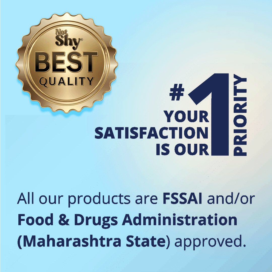 Not Shy Best Quality Seal for Men’s Supplements – FSSAI and Maharashtra FDA Approved with Satisfaction Guarantee