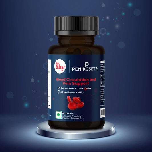 PENIKOSETE®️ Ayurvedic Tablets of Ashwagandha, Punarnava, Turmeric & Triphala | Reduce Varicose Veins & Boost Circulation | Reduce Leg, Ankle & Feet Swelling, Support Heart & Rectal Health | 60 Easy-to-Swallow Tablets