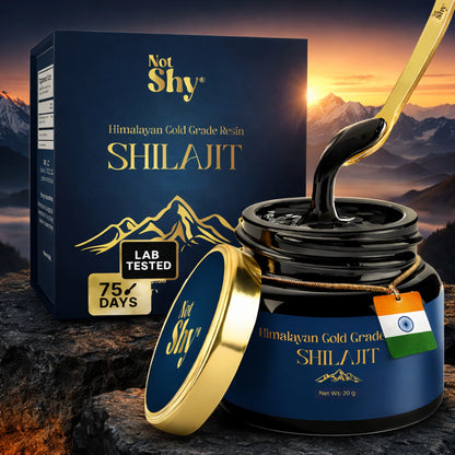 Not Shy Shilajit Himalayan Gold Resin – Premium Ayurvedic Shilajit with Fulvic Acid & 85+ Minerals, High-Altitude Himalayan Source, Daily Wellness Adaptogen Supplement for Men & Women - 20g