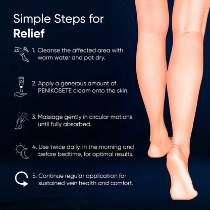 PENIKOSETE®️ Ayurvedic Advanced Vein Care Kit to Reduce Varicose Veins & Boost Circulation with 60 Easy-to-Swallow Ayurvedic Tablets of Ashwagandha, Punarnava, Turmeric & Triphala