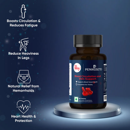PENIKOSETE®️ Ayurvedic Tablets of Ashwagandha, Punarnava, Turmeric & Triphala | Reduce Varicose Veins & Boost Circulation | Reduce Leg, Ankle & Feet Swelling, Support Heart & Rectal Health | 60 Easy-to-Swallow Tablets