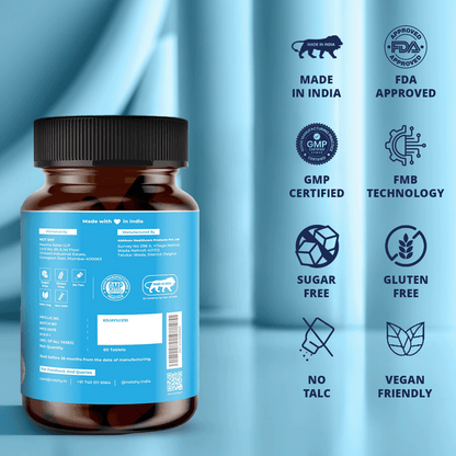 TABB-69 Men’s Supplement Back Label – Made in India, FDA Approved, GMP Certified, FMB Technology, Sugar-Free, Gluten-Free, No Talc, Vegan Friendly